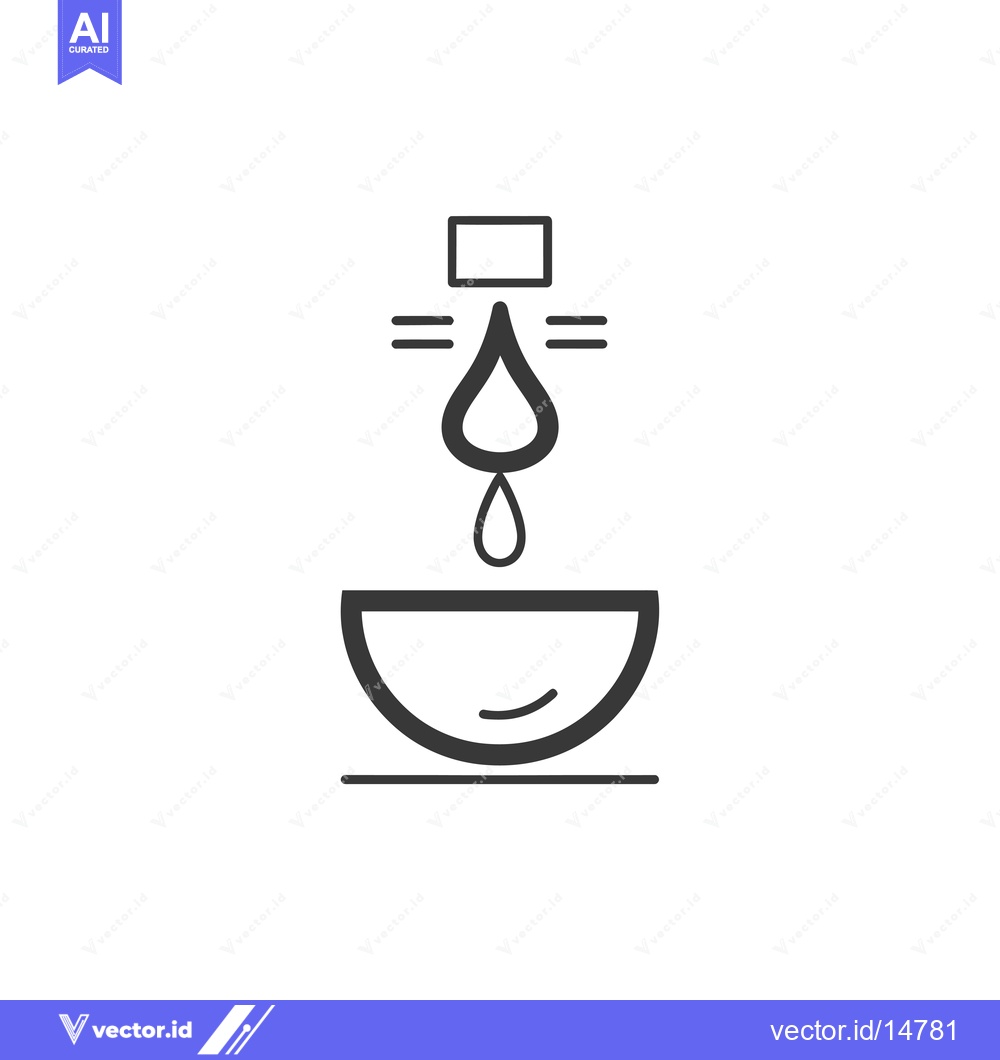 Premium Vector dari A Droplet Falling from a Square into a Bowl
