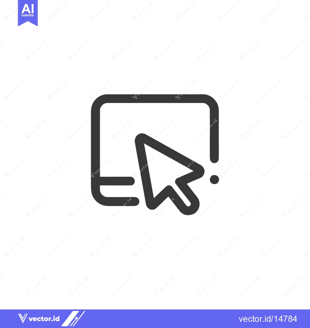 Premium Vector of Click Icon: Cursor Arrow Interacting with Document Outline, Minimalist