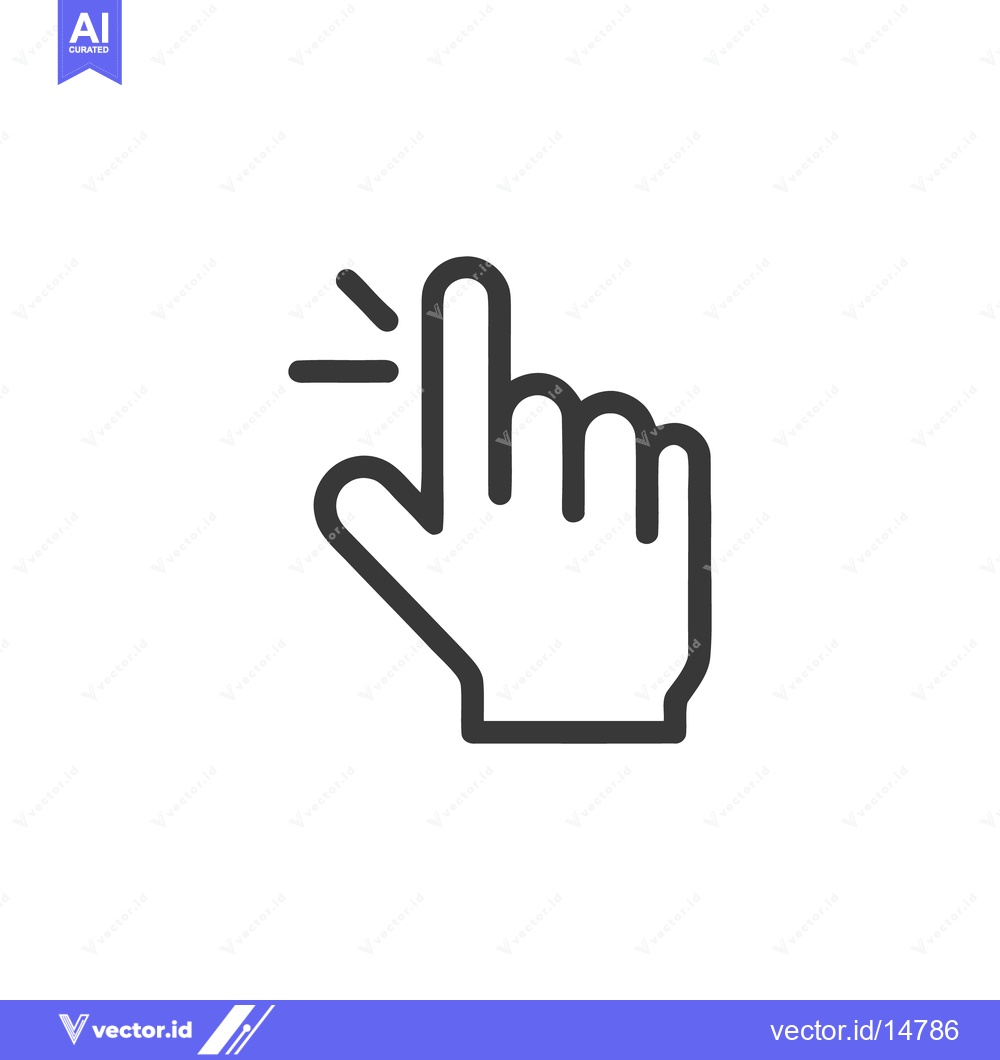 Premium Vector dari Finger Snap Gesture Icon: Bold Outline on White Background, Minimalist