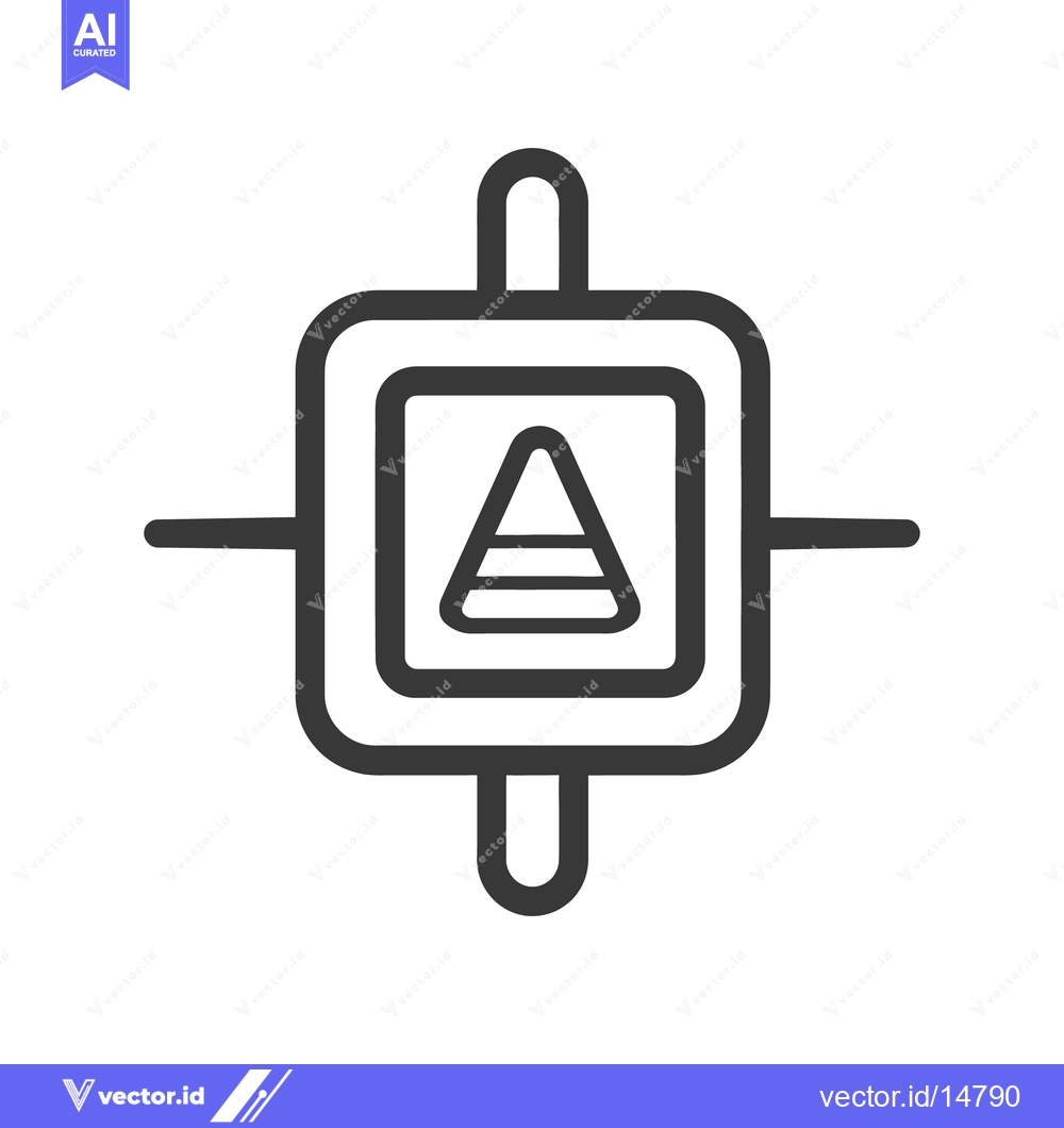 Premium Vector dari A simple geometric icon with square frames and a pyramid