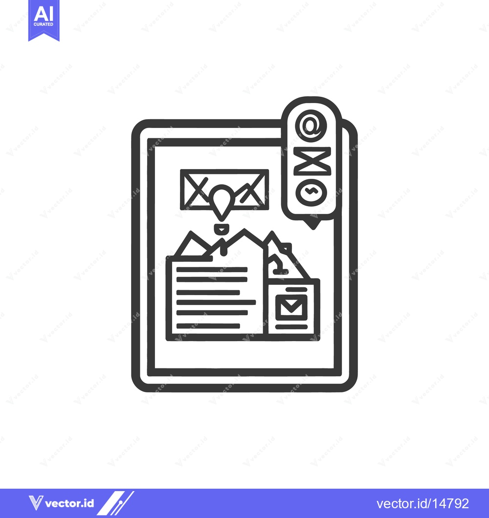 Premium Vector of A digital tablet displays various communication and information symbol