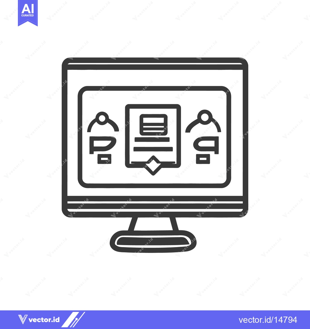 Premium Vector dari Computer screen displaying virtual communication and document elements