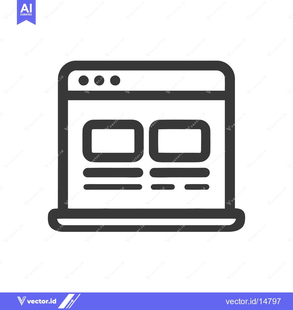 Premium Vector dari Minimalist Website Icon: Clean Design, Modern Interface, Digital Conce