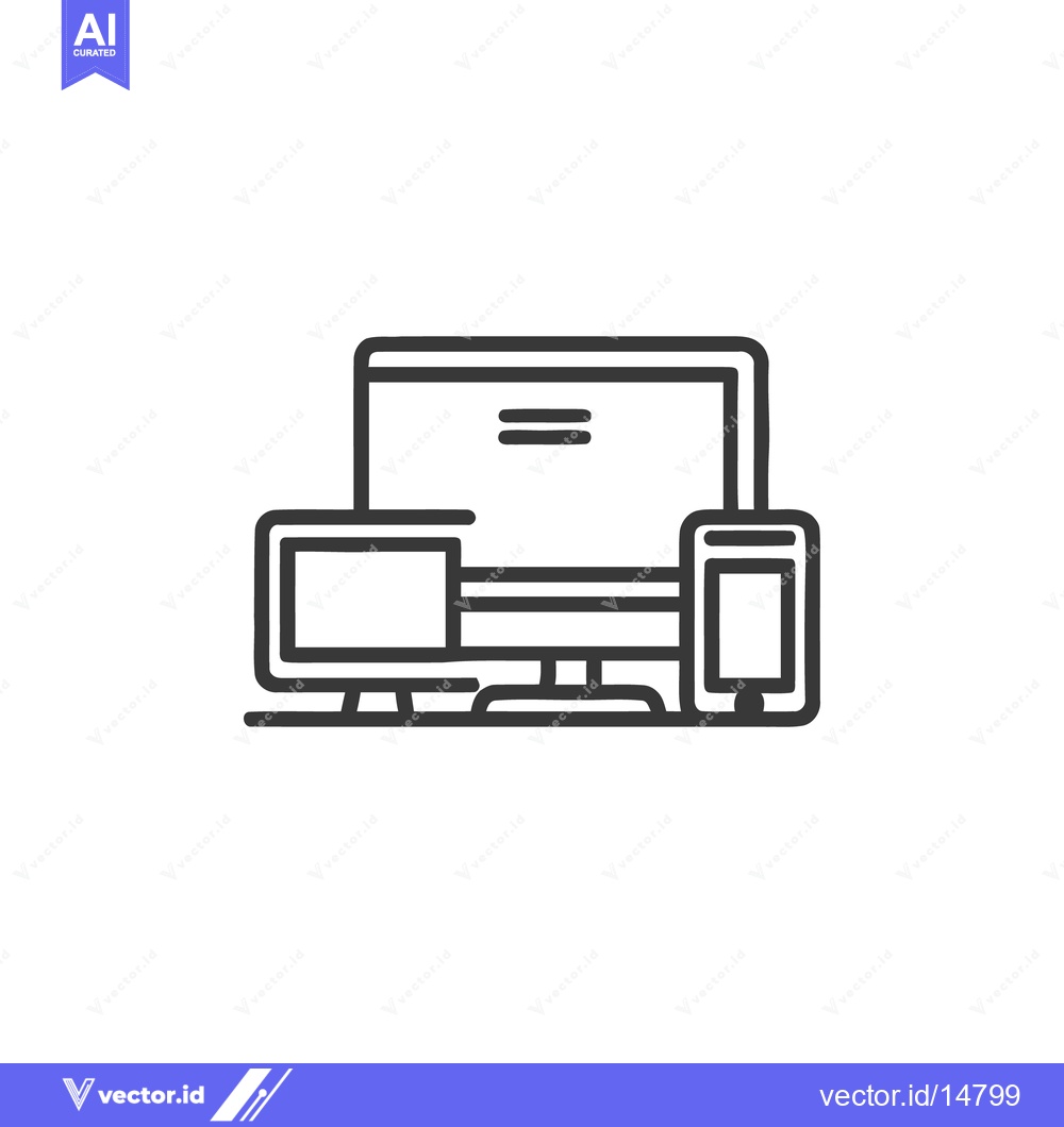 Premium Vector dari Minimalist Line Art Illustration of Desktop, Laptop, and Smartphone
