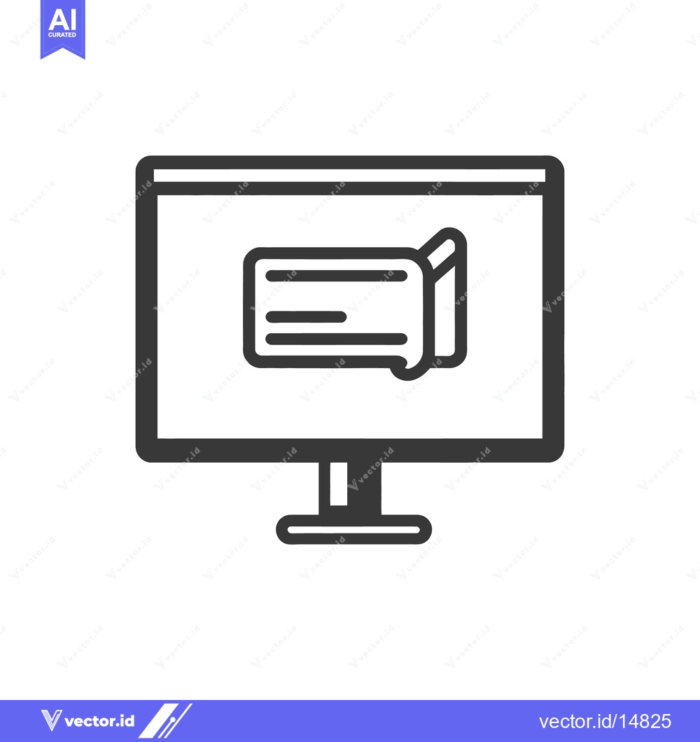 Premium Vector dari The computer screen displaying a messaging or chat icon