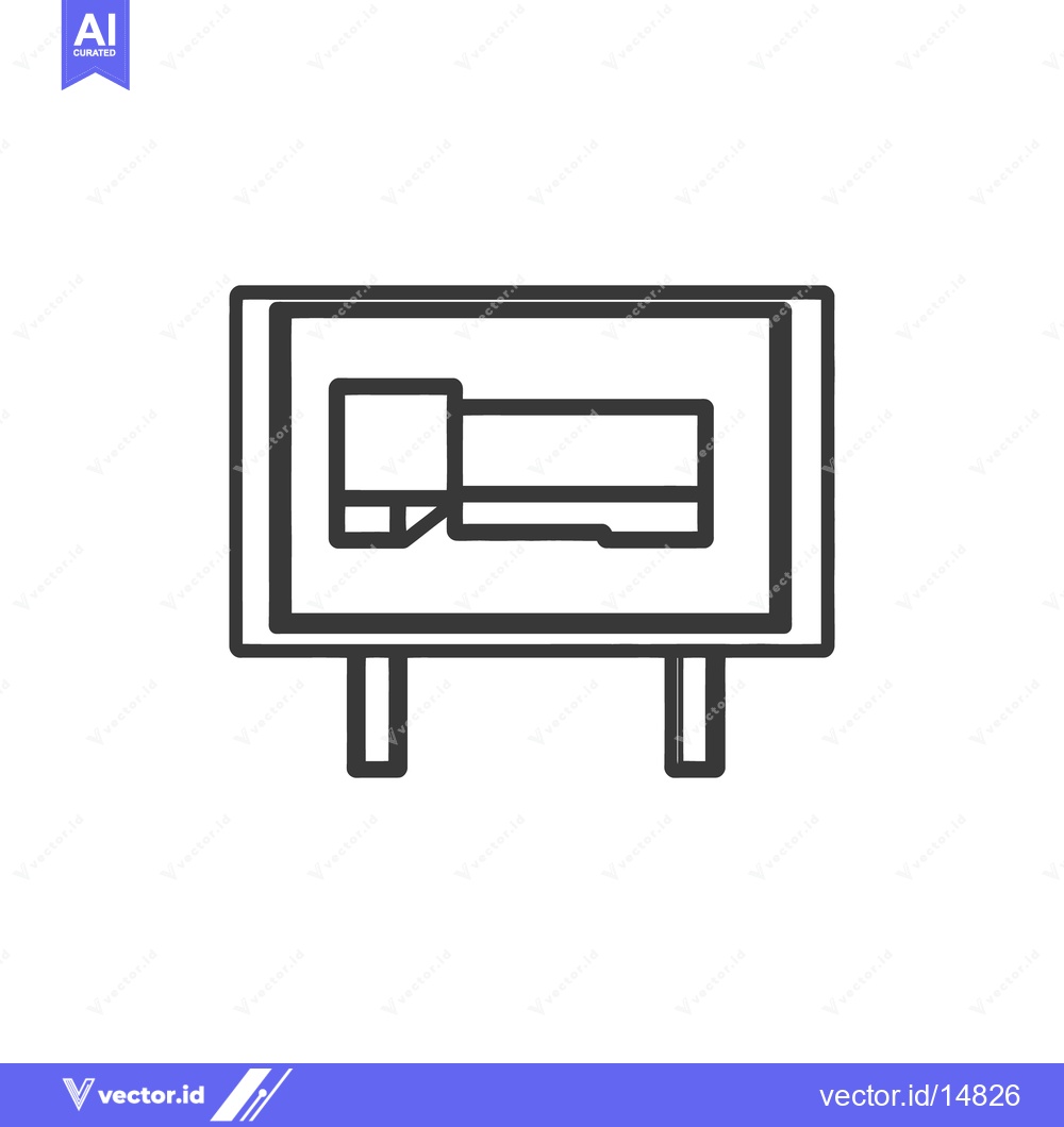 Premium Vector dari An outlined representation of a road sign and its display