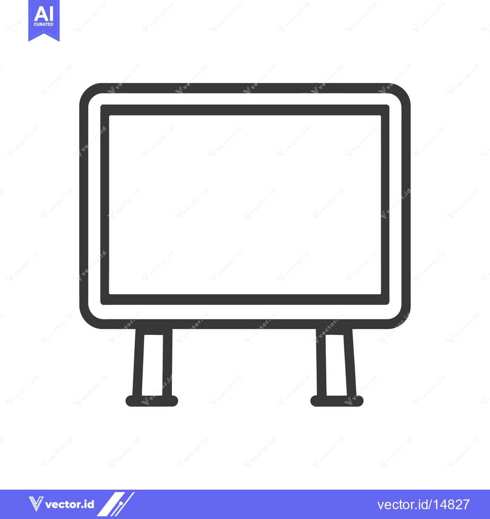 Premium Vector dari A Simple Drawing Depicting a Blank Rectangular Standing Display
