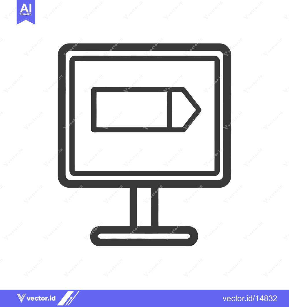 Premium Vector dari A computer monitor displaying an arrow pointing toward the right side