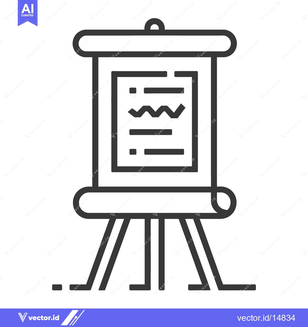 Premium Vector of A simple black and white illustration of a presentation board