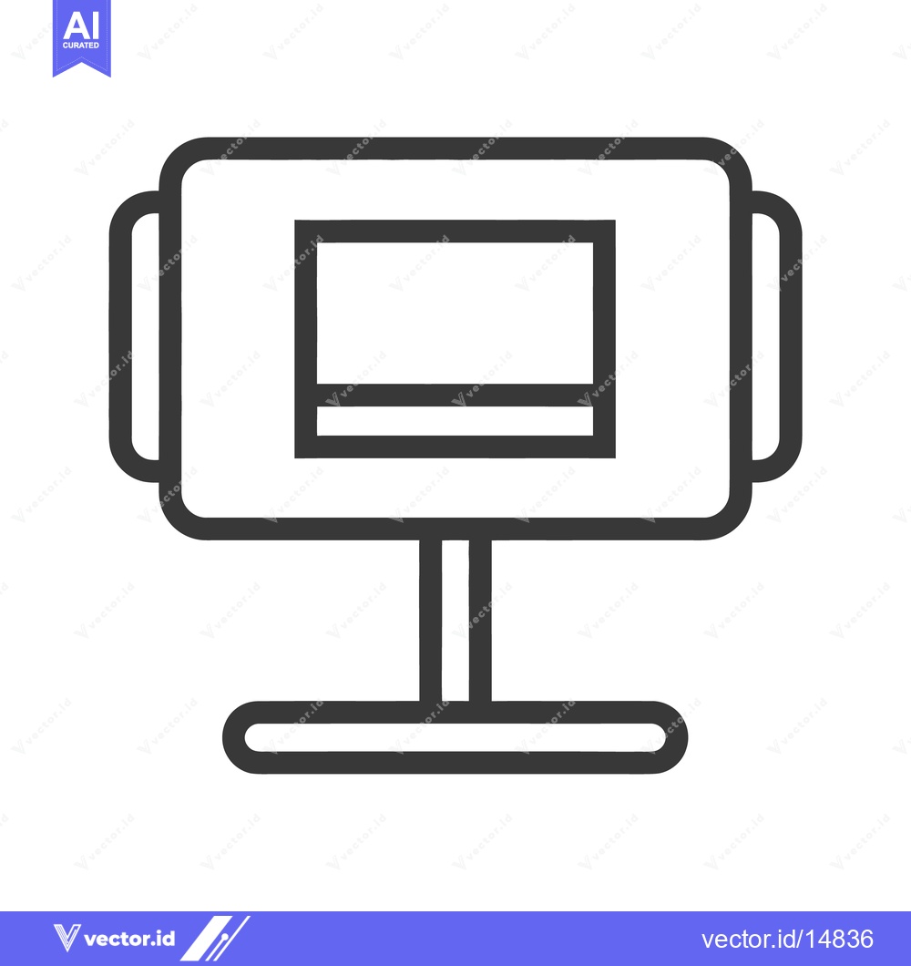 Premium Vector dari A simple black and white icon representing a computer monitor