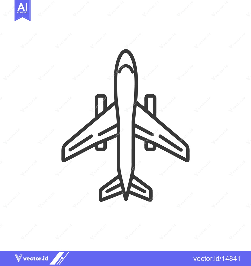Premium Vector of An overhead view of an airplane in a minimalist design