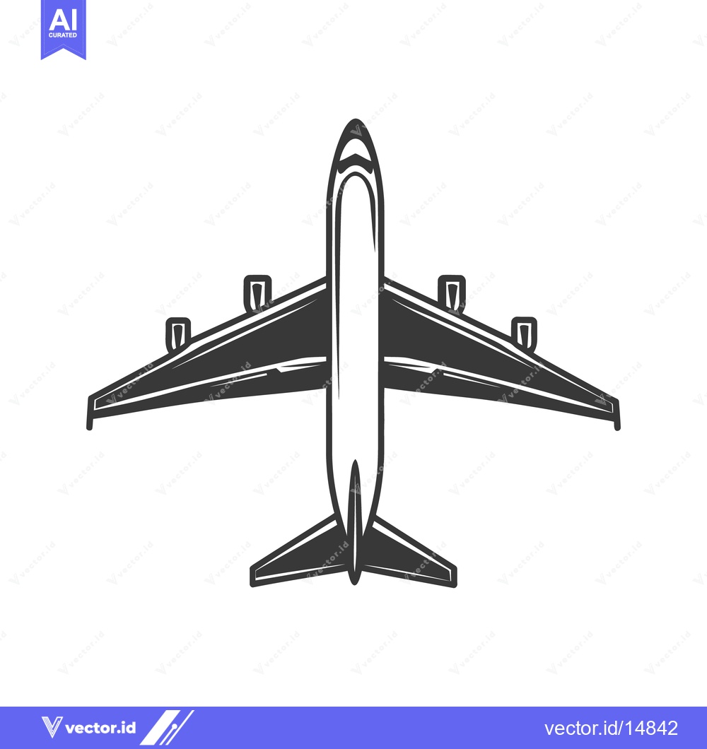 Premium Vector dari An Overhead View Illustrates a Passenger Jet Airplane Illustration