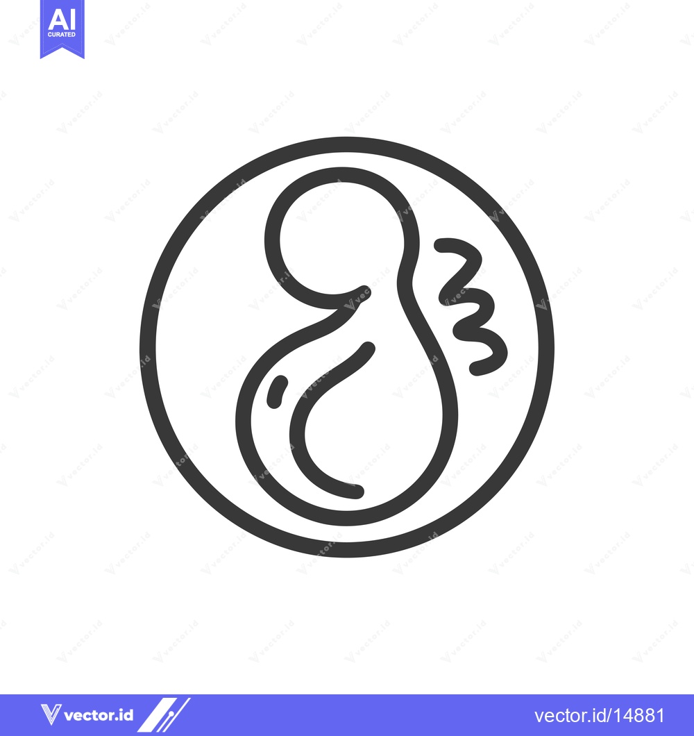 Premium Vector dari A fetus in a circular outline