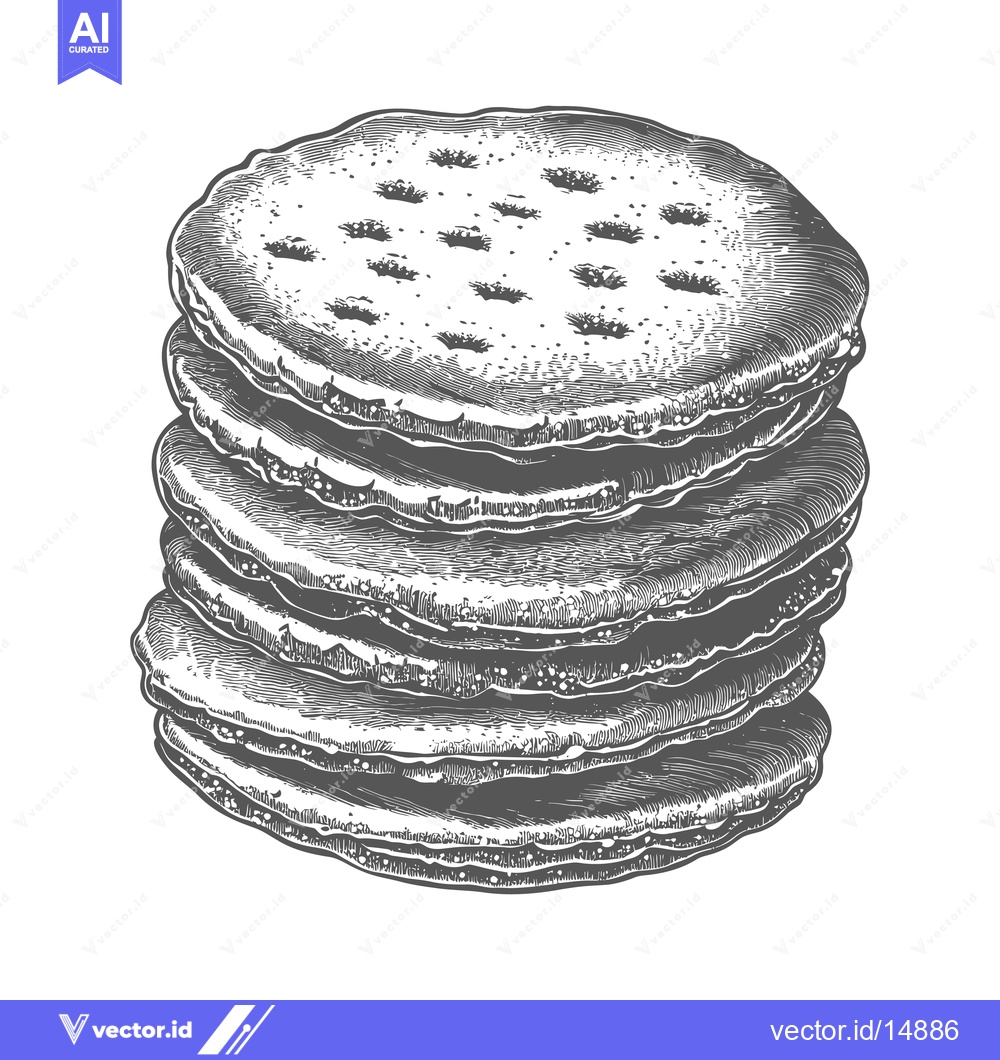 Premium Vector dari A Stack of Delicious Round Cookies