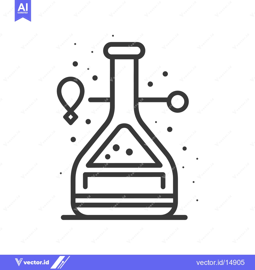 Premium Vector dari A Flask with a Funnel and a Stirrer