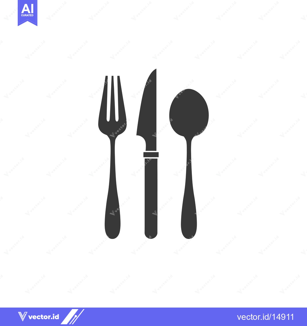 Premium Vector of A Fork, Knife, and Spoon Silhouettes