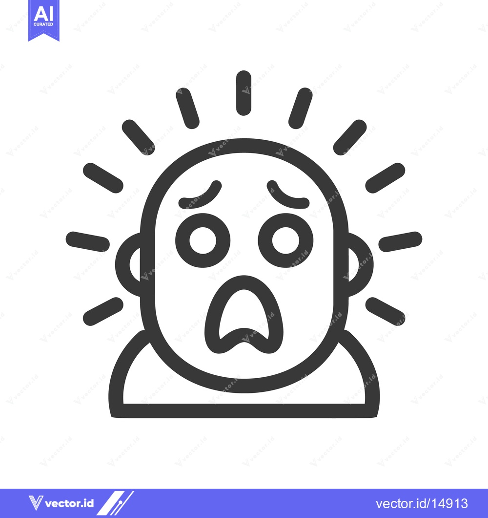 Premium Vector of A simple illustration depicting the emotion of severe shock and surpri