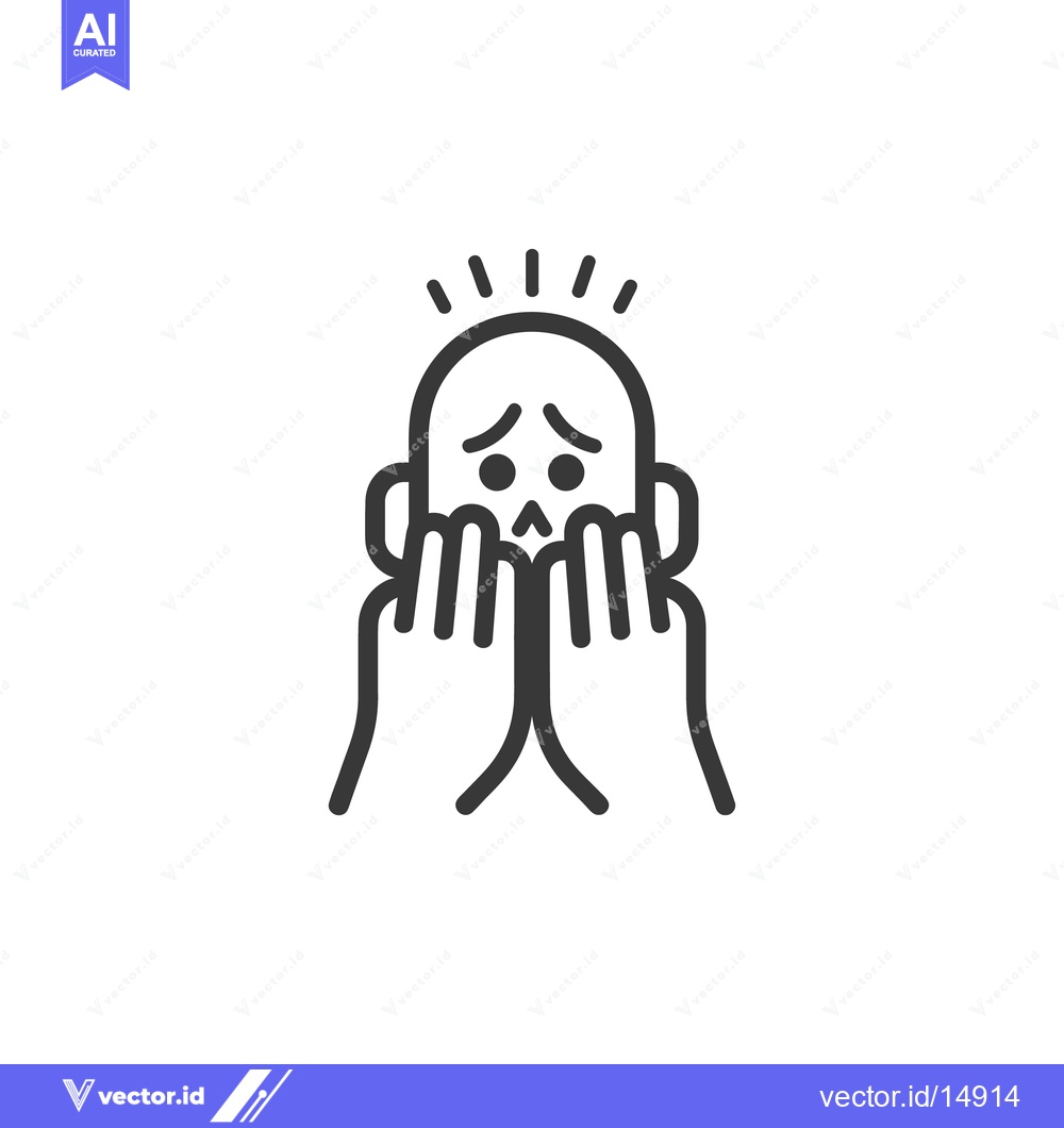 Premium Vector of A line art drawing showing a person expressing strong feelings