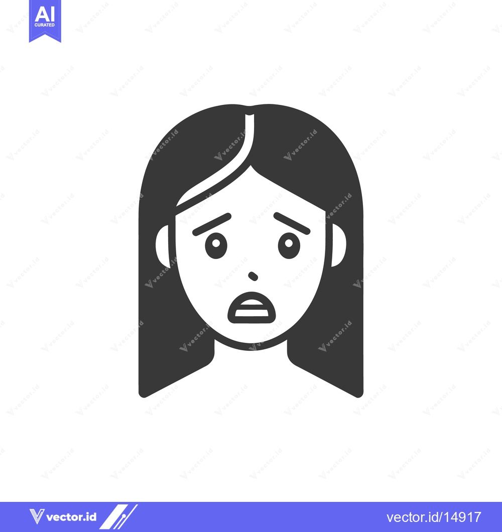 Premium Vector dari A black and white illustration of a worried looking woman