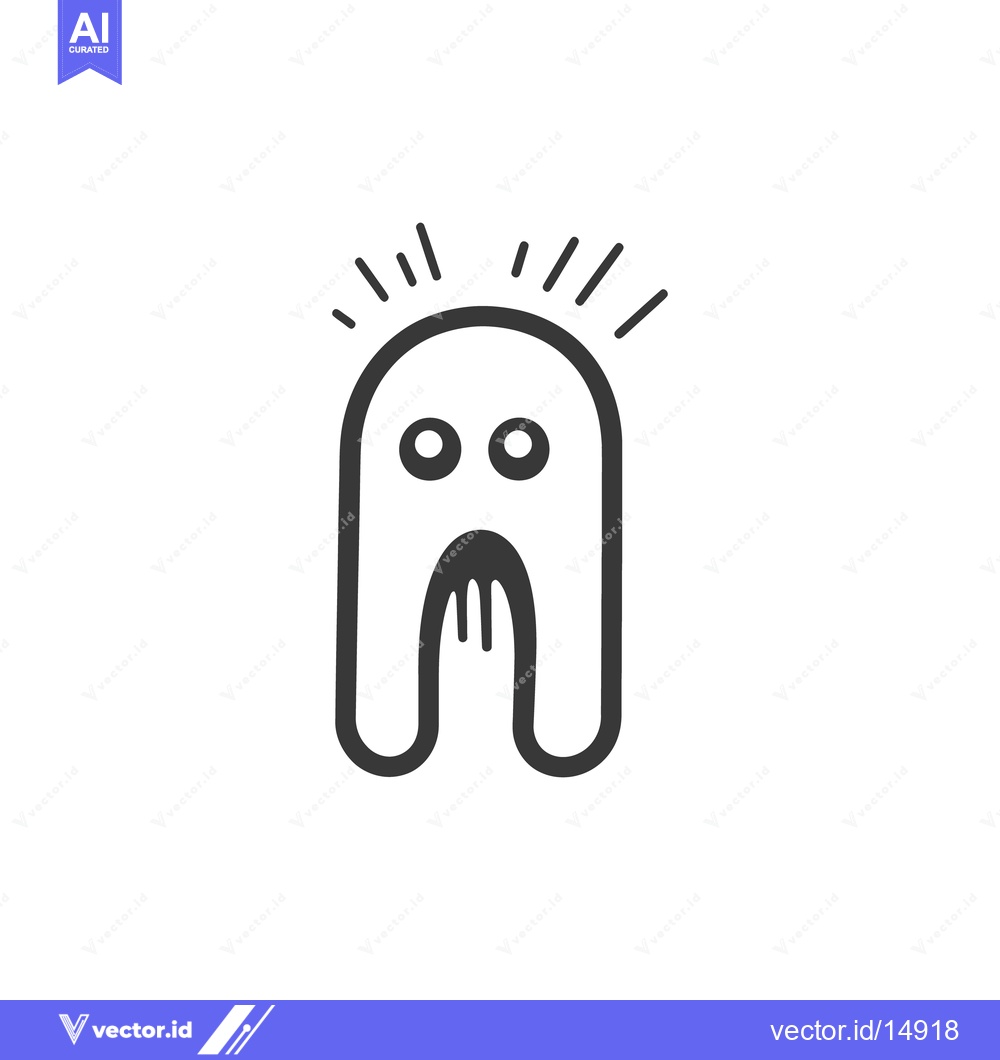 Premium Vector of A cartoon ghost illustration with a shocked or scared expression
