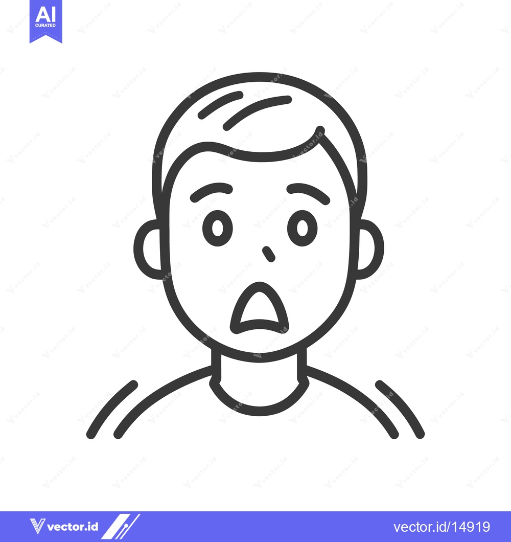 Premium Vector dari A graphic illustration of a person with a surprised expression