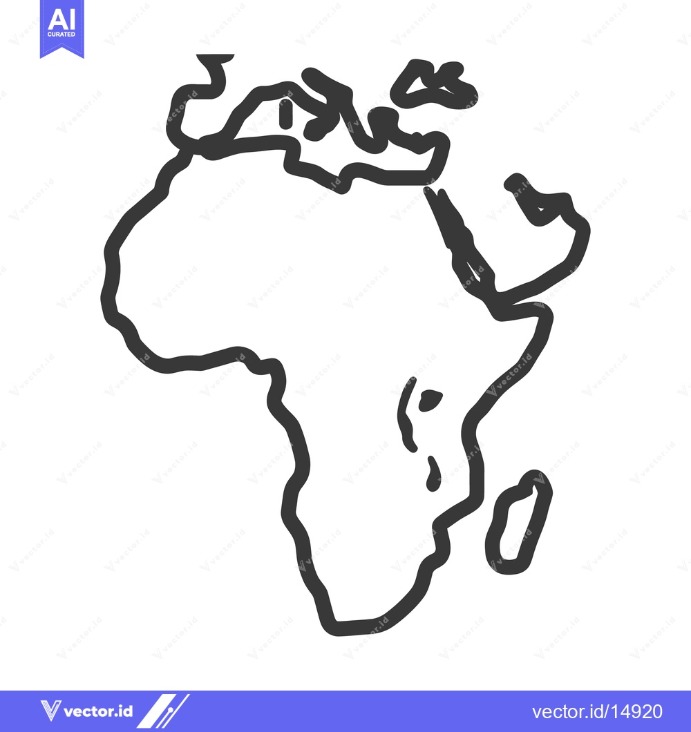 Premium Vector dari The outline representation of the continents of Africa and Europe