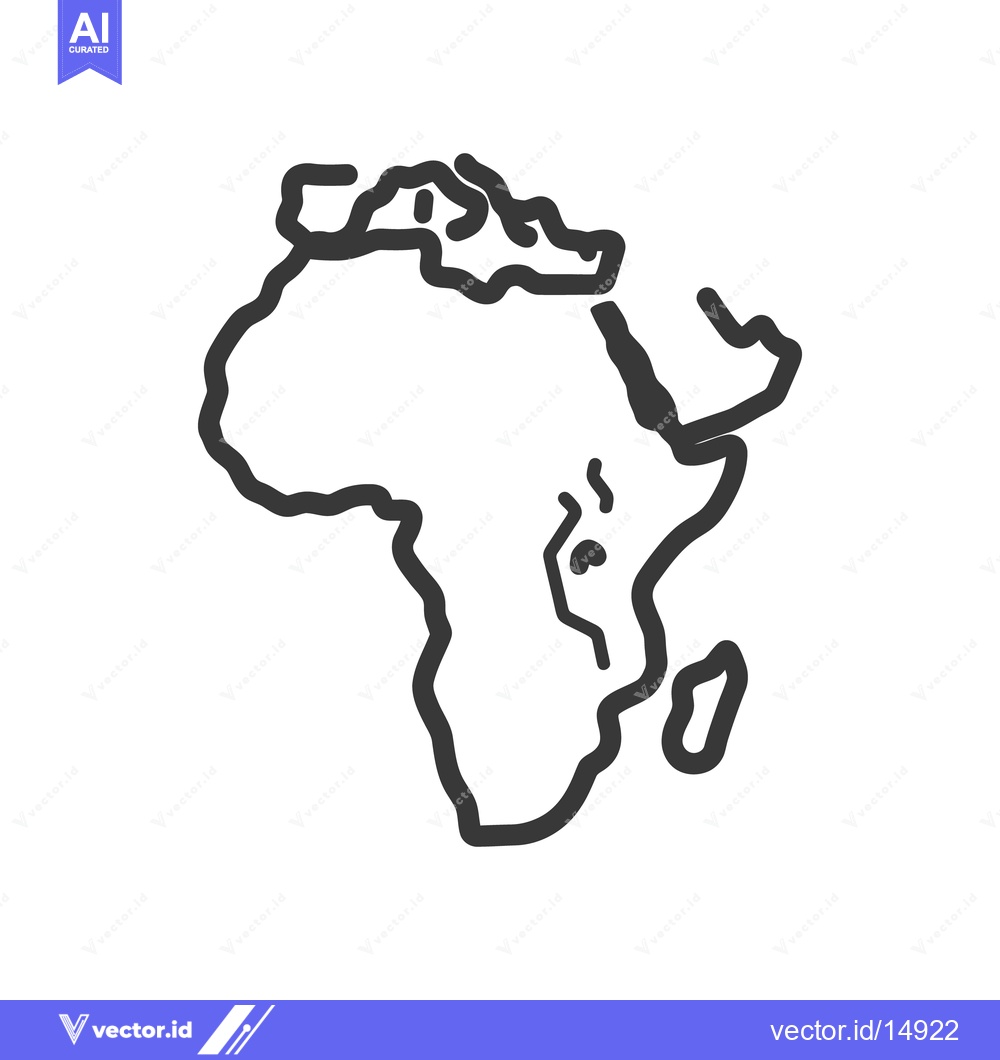 Premium Vector dari A simplified line art illustration of the african continent