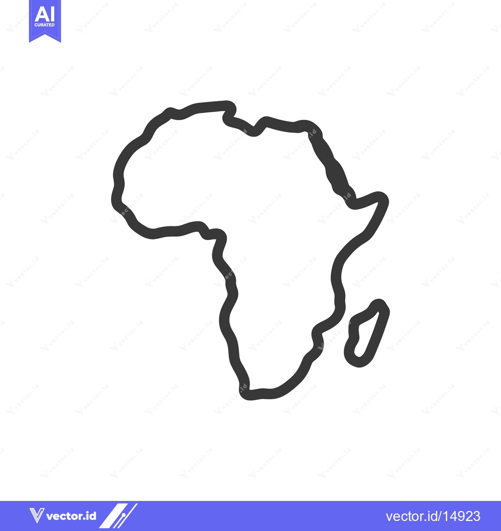 Premium Vector dari A simple outline depiction of the African continent on white