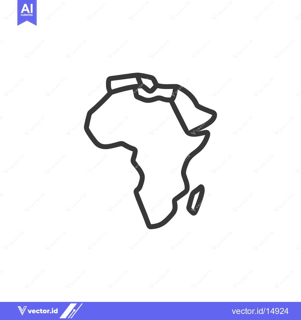 Premium Vector dari A simple black outline illustrating the continent of Africa on white