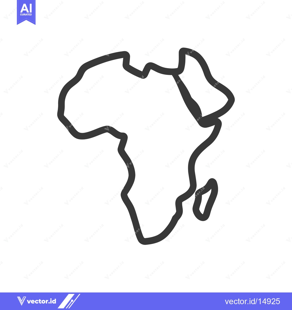 Premium Vector of A simple outline drawing depicting the continent of Africa