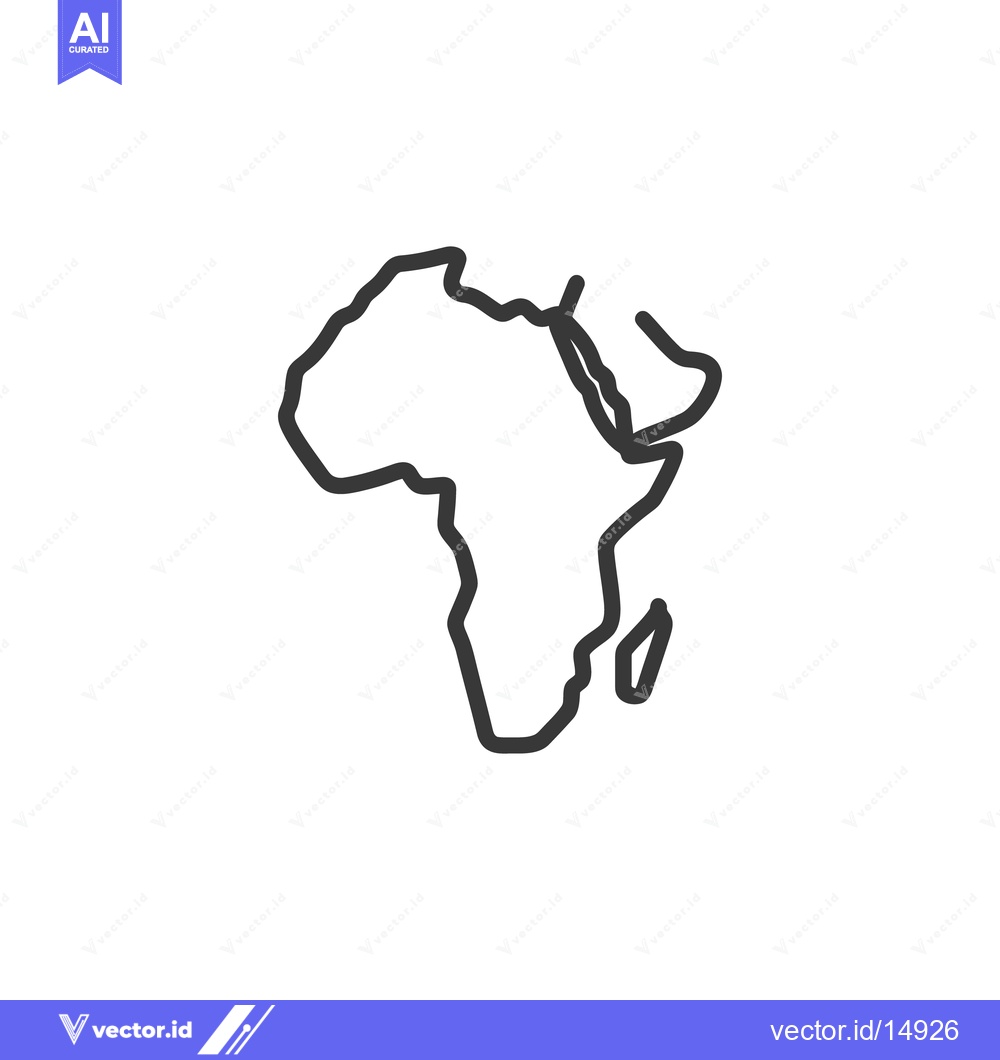 Premium Vector of A simple black outline of the continent of Africa on white