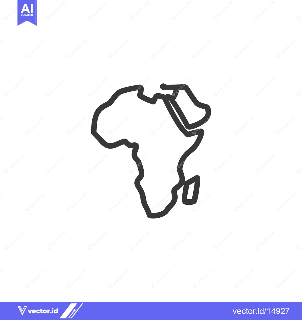 Premium Vector of Outlined illustration depicting the geographical shape of a continent