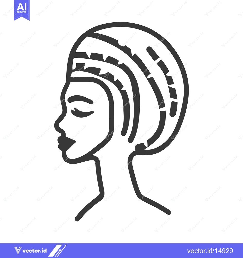 Premium Vector dari Vector illustration of a woman wearing patterned head covering