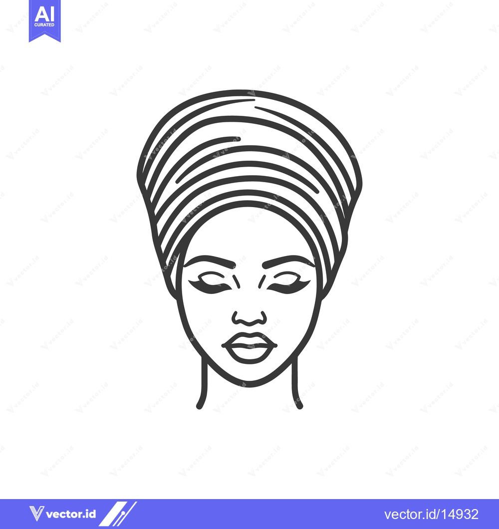 Premium Vector of A simplified line drawing of a woman with towel on head
