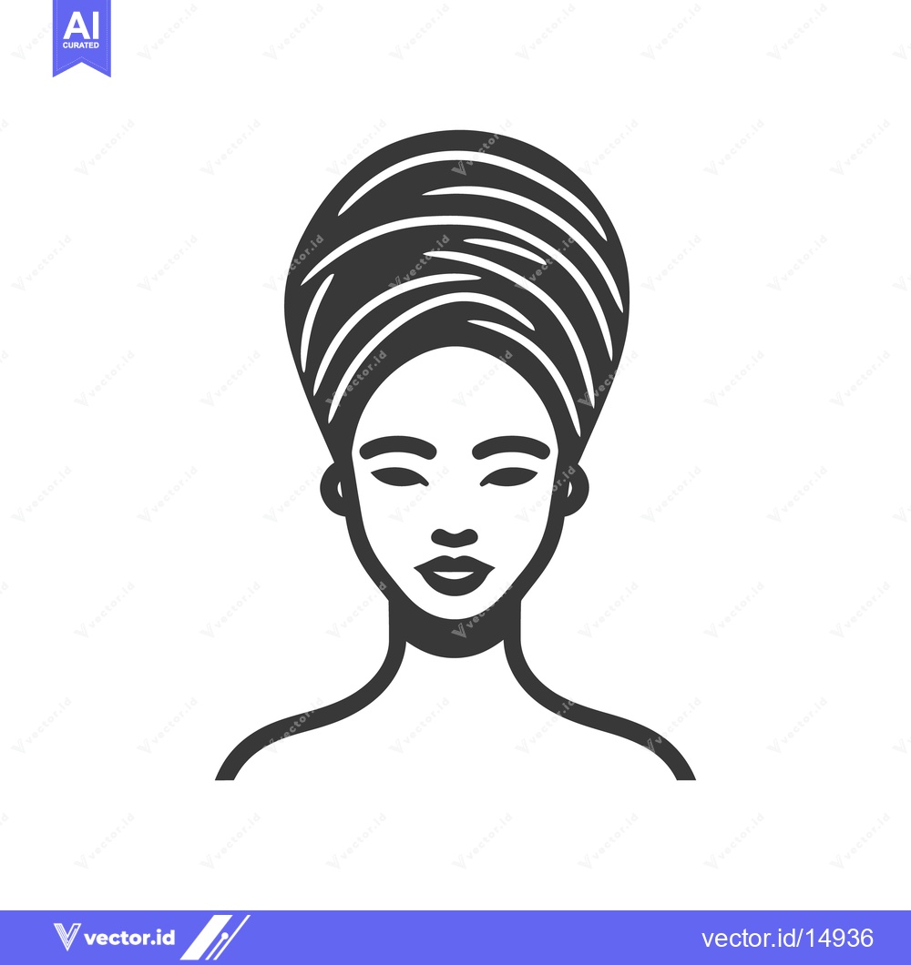 Premium Vector of Simplified illustration depicts a woman with a towel on her head