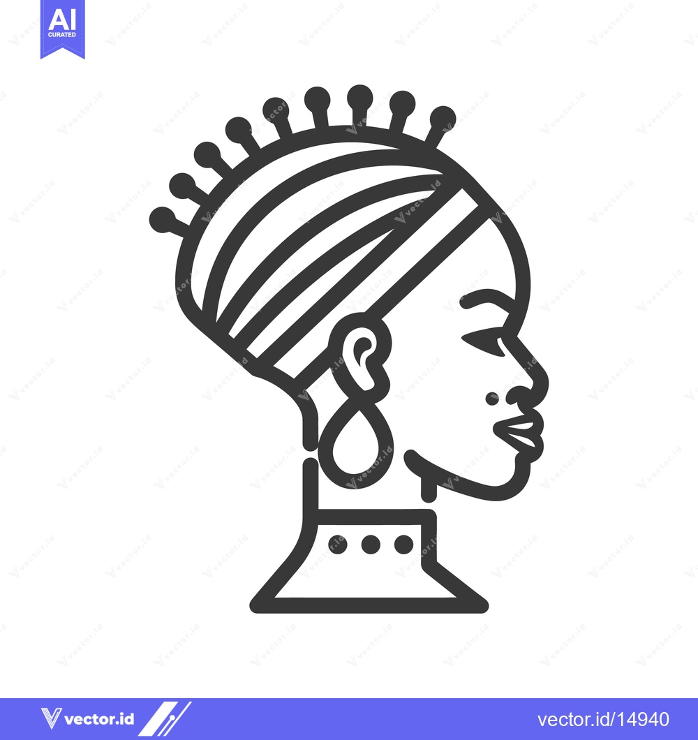 Premium Vector of An elegant profile portrait of a woman wearing ornamentation