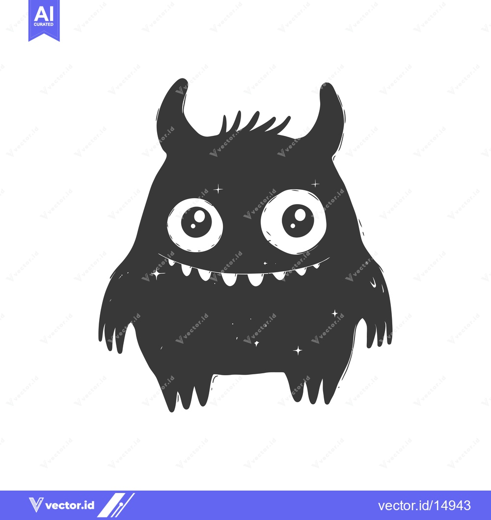 Premium Vector dari A Friendly Cartoon Monster with Big Eyes and a Grin
