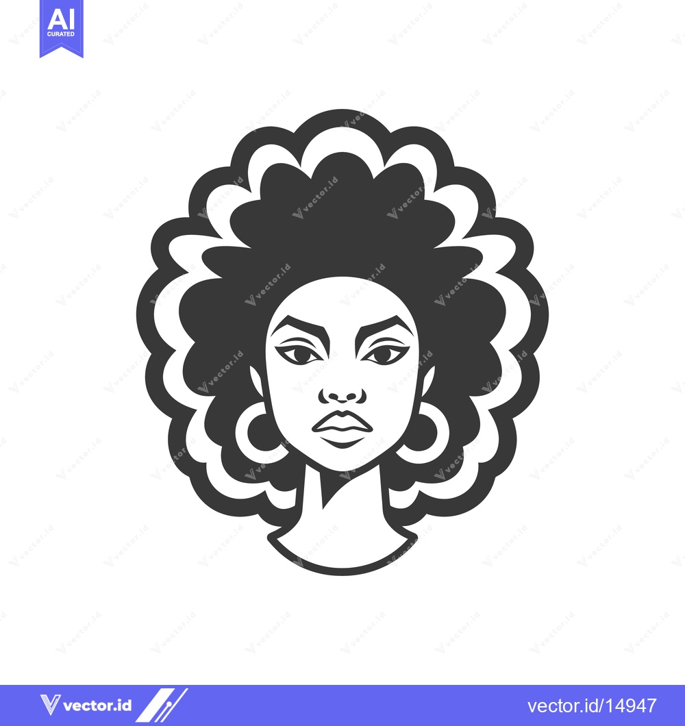 Premium Vector dari A black and white portrait of a stylish woman with bold features