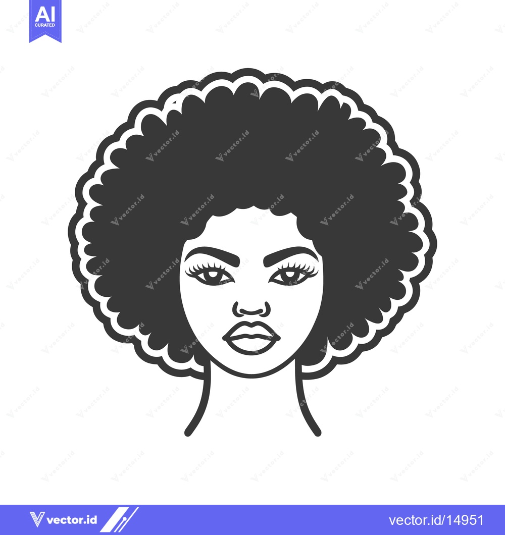 Premium Vector dari A beautiful woman is facing the viewer with an afro hair style