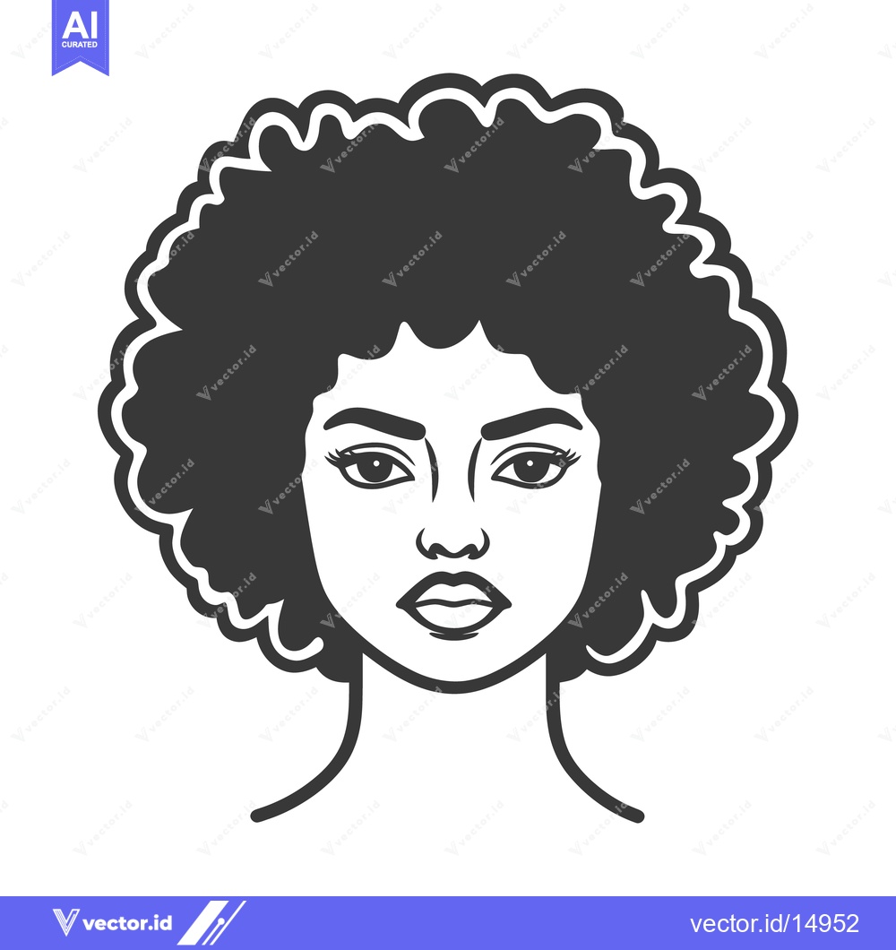 Premium Vector dari A monochrome vector illustration of a beautiful woman facing forward