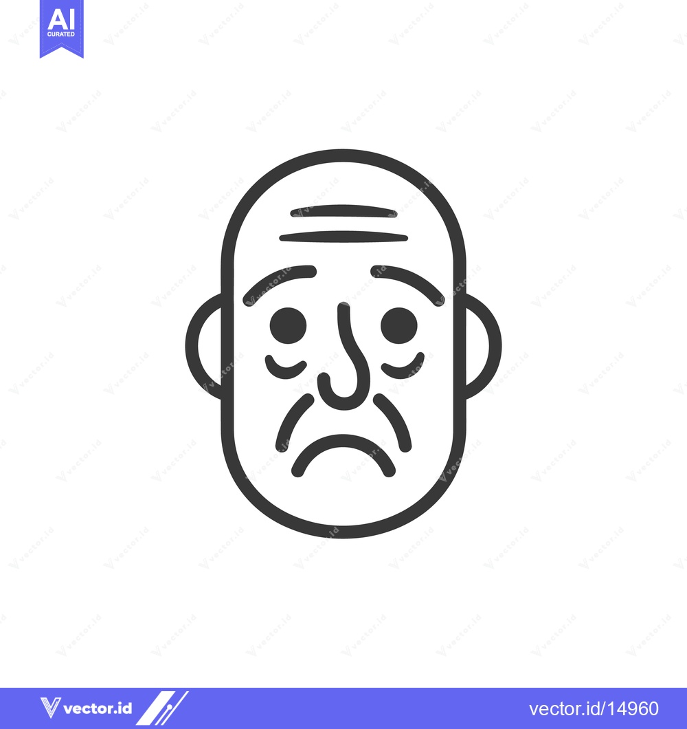 Premium Vector dari A simple illustration representing the face of an older person