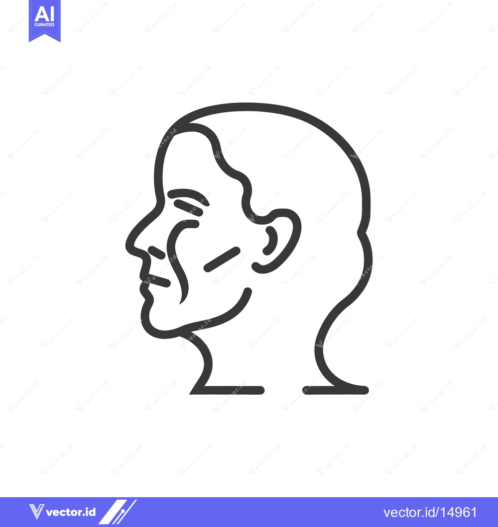 Premium Vector dari A simple black line drawing of a human face profile