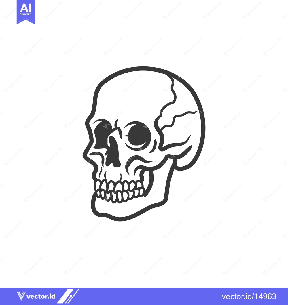 Premium Vector dari An outlined monochrome illustration showing the side profile of a huma