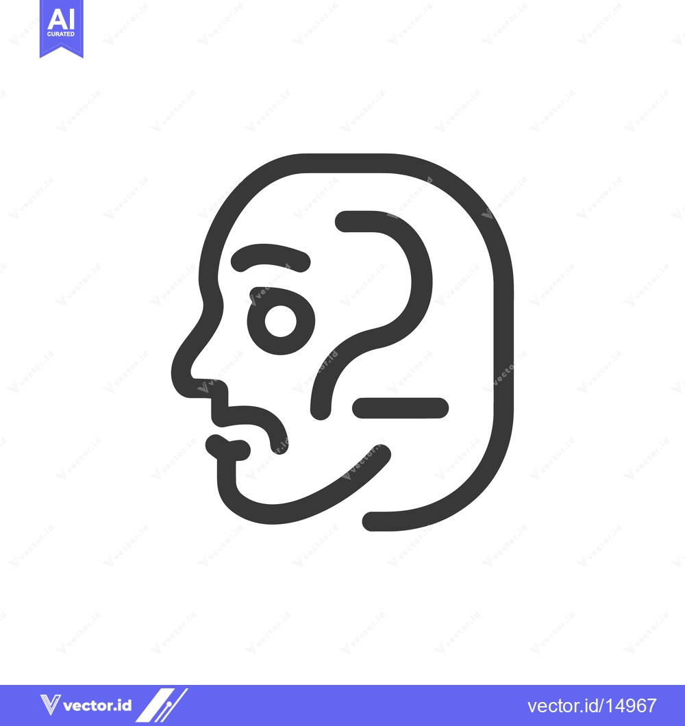 Premium Vector dari A simple line drawing of a human face with a question mark