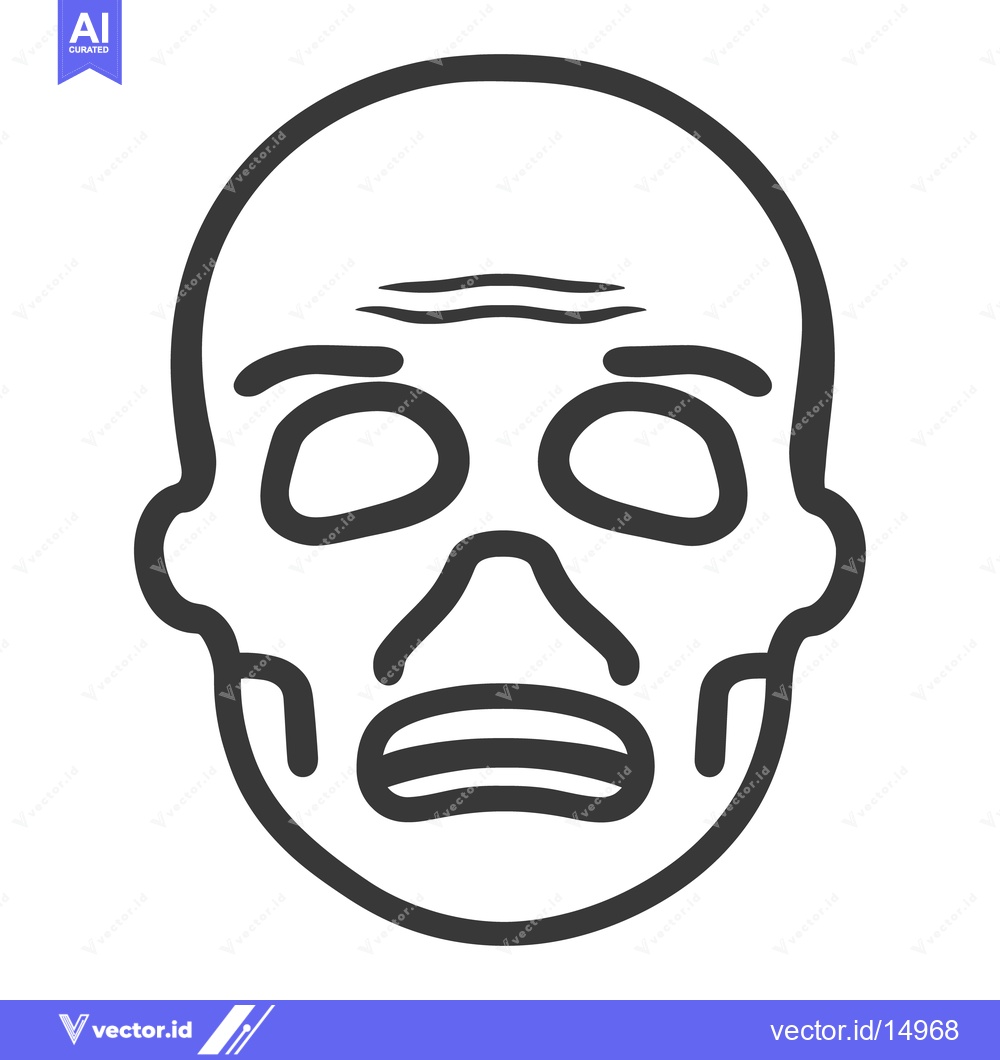 Premium Vector of A stylized illustration of a skeletal human face expression