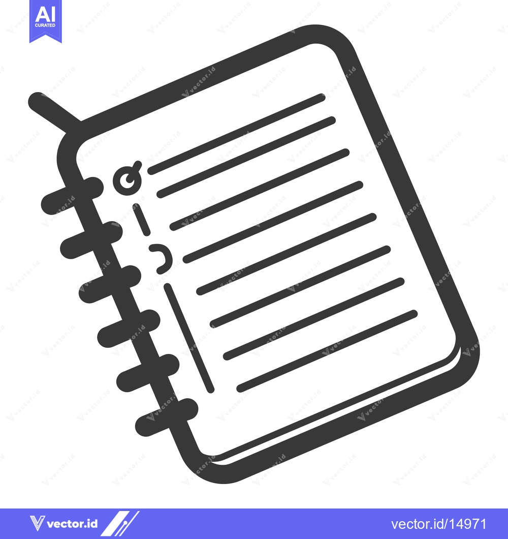Premium Vector of A simple illustration of a notepad with lines and checklist
