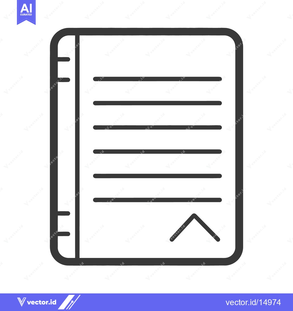 Premium Vector dari A simple illustrated graphic image depicting a notebook with pages