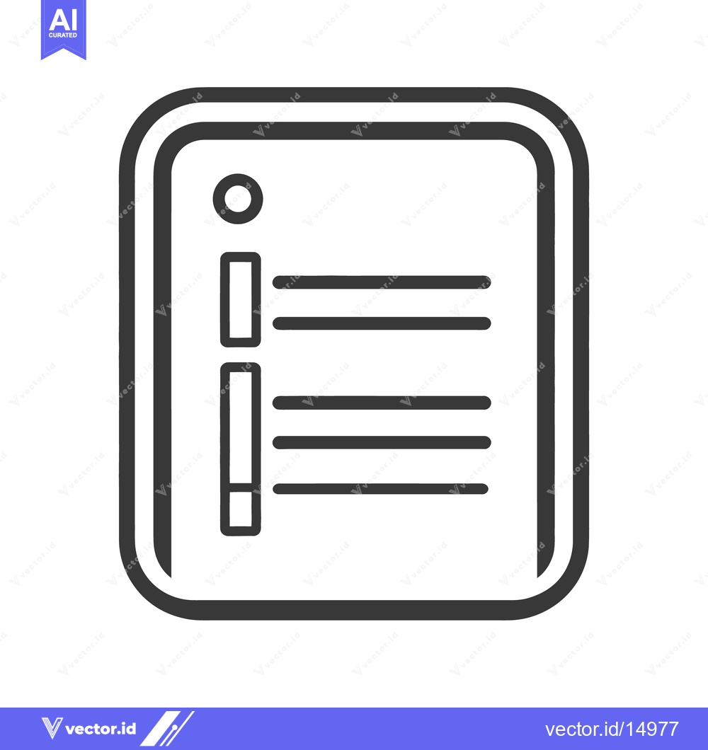 Premium Vector of A black and white minimalist icon of a document