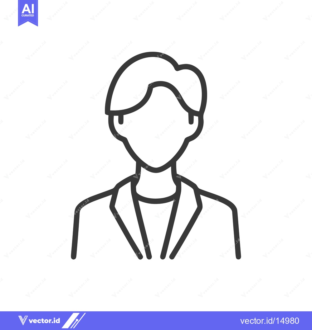 Premium Vector of Minimalist Line Art: Faceless Person in Suit Icon
