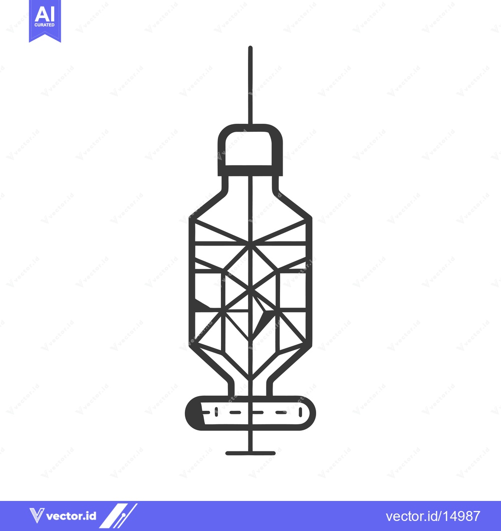 Premium Vector dari A geometric illustration of a syringe with a needle